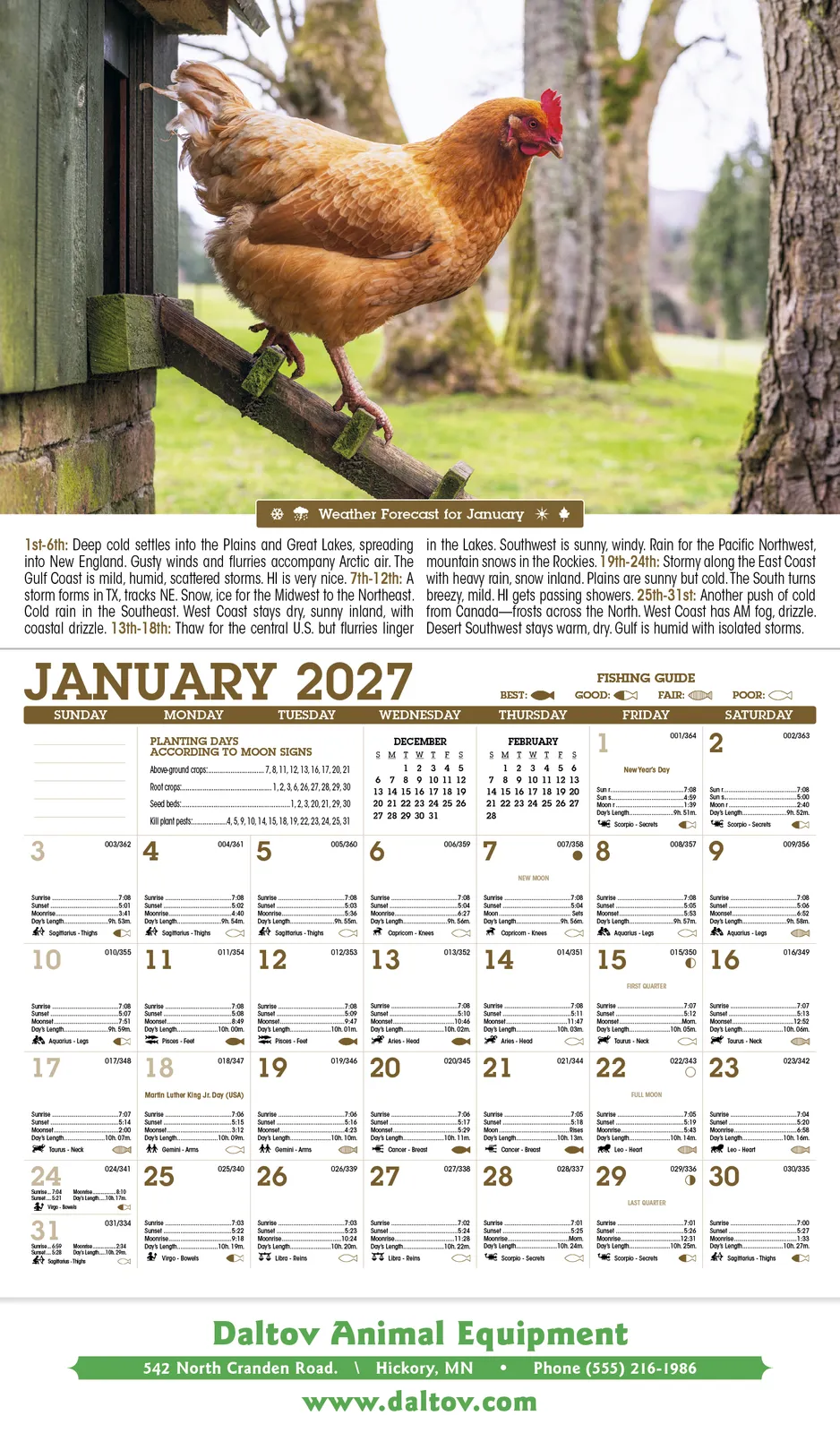 Scenic Almanac Calendar Weather FSC Gloss - 19 x 11 in - product view 3