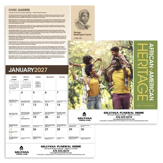 African American Heritage Family Calendar FSC - 19 x 11 in