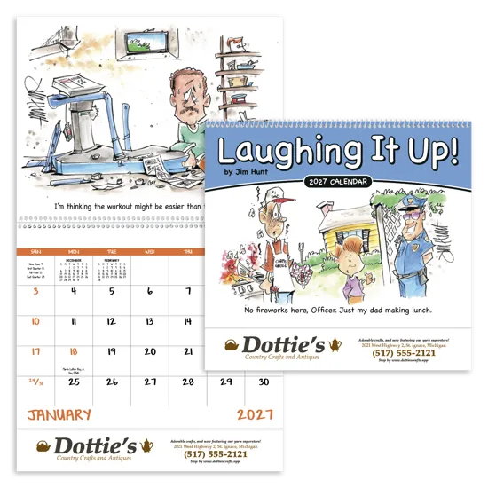 Laughing It Up Family Humor Spiral Calendar FSC - 18.5 x 11 in