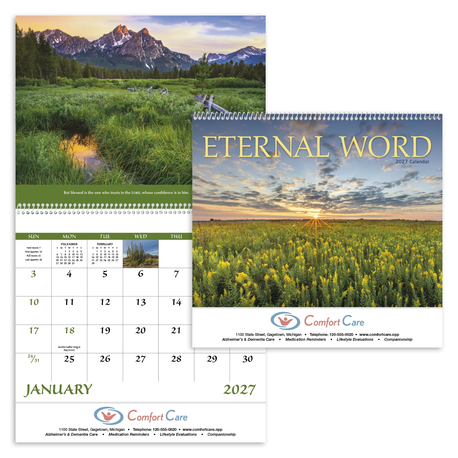 Eternal Word Bible Verse Spiral Calendar Planning - 18.5 x 11 in - product view 18