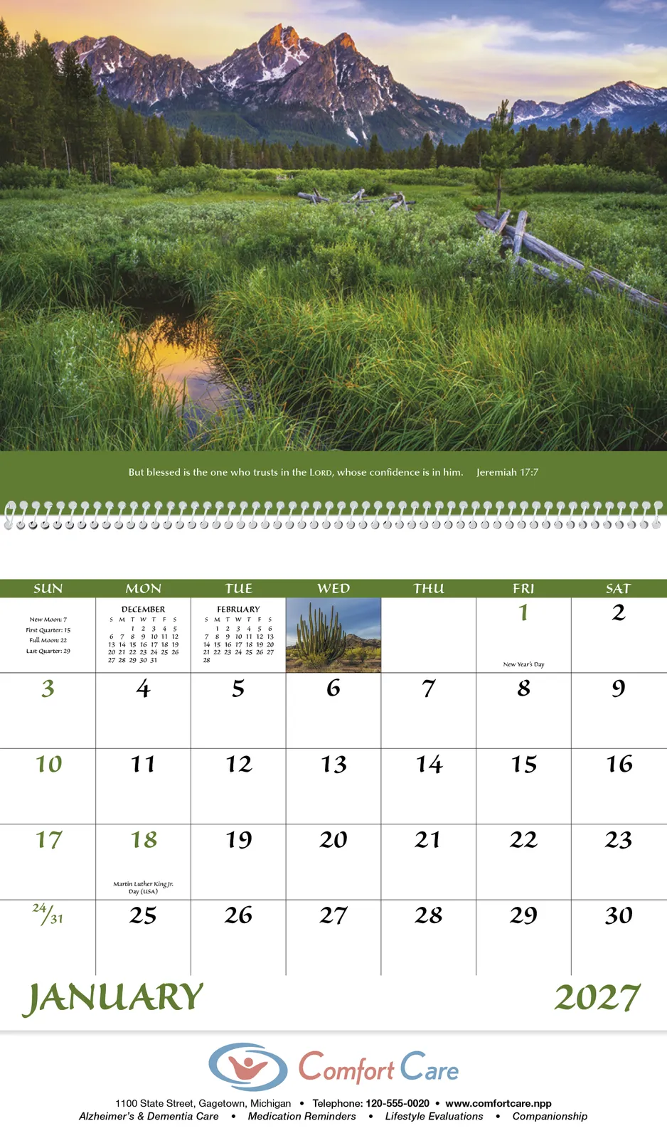 Eternal Word Bible Verse Spiral Calendar FSC Paper - 18.5 x 11 in - product view 3