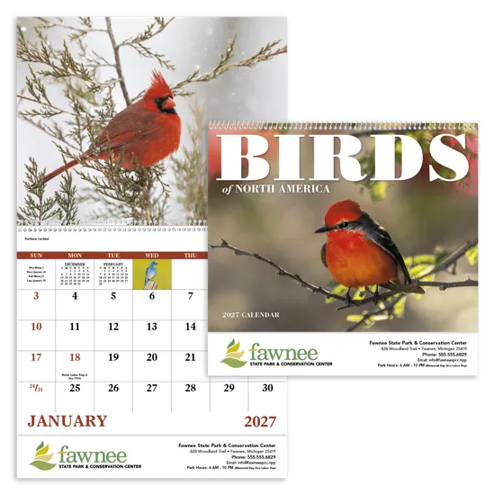 Birds of North America Spiral Wall Calendar - 18.5 x 11 in