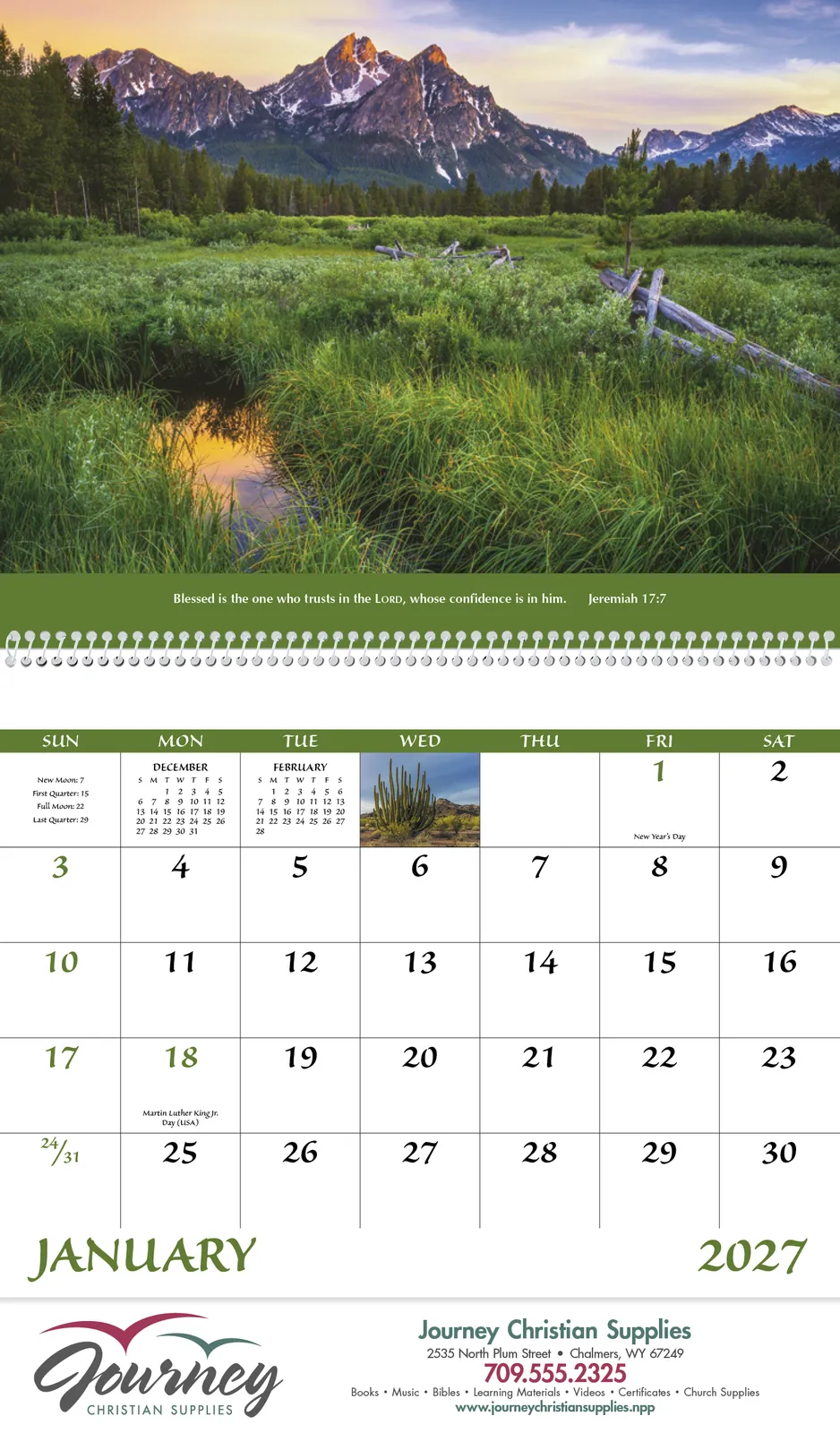 Everlasting Word Spiral Calendar Bible Verses - 18.5 x 11 in - product view 3