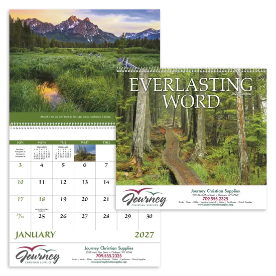 Everlasting Word Spiral Calendar Bible Verses - 18.5 x 11 in