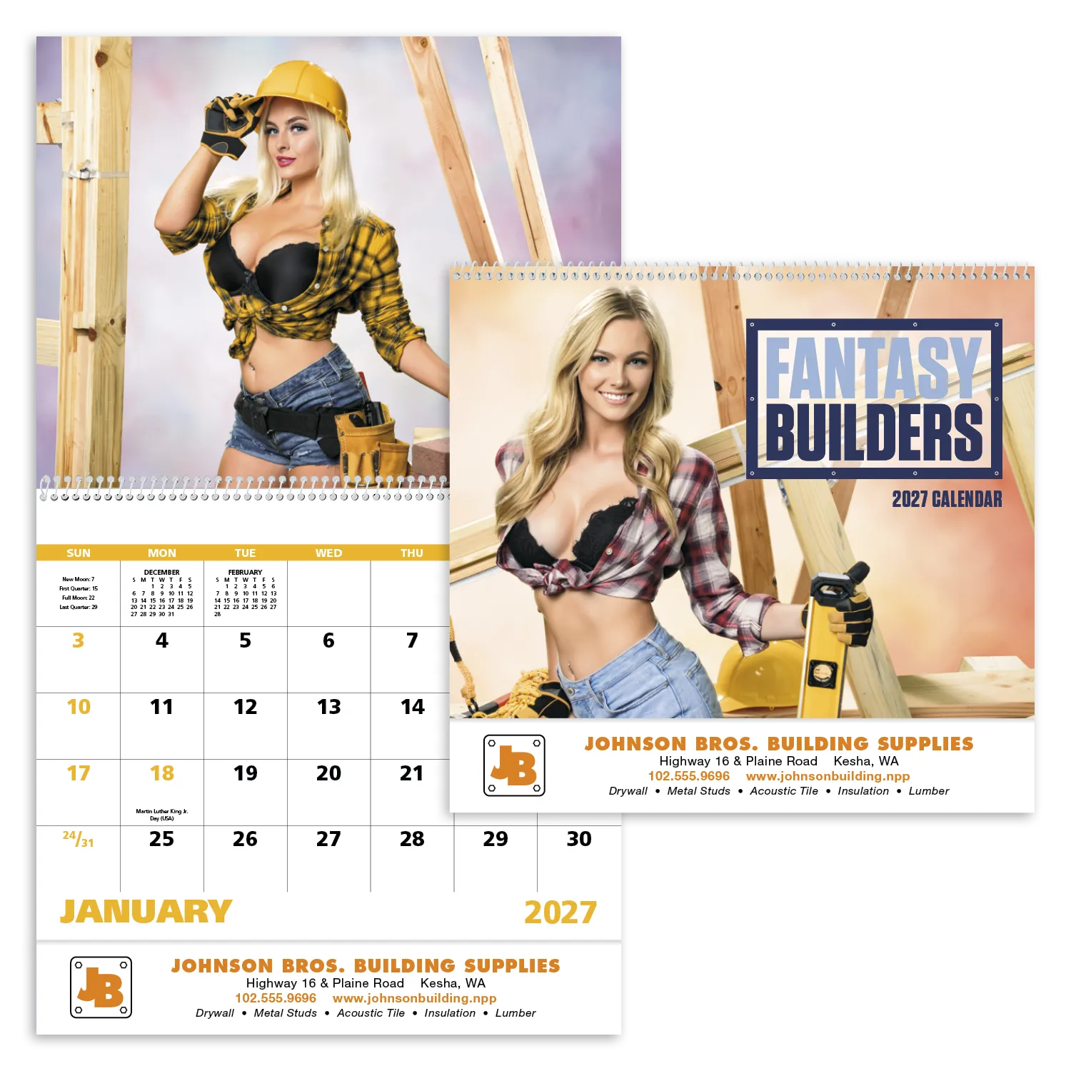 Fantasy Builders Spiral Wall Calendar FSC Paper - 18.5 x 11 in - product view 17