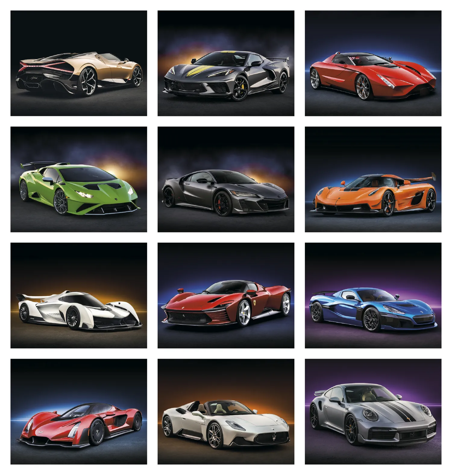 Exotic Sports Cars Spiral Wall Calendar FSC - 18.5 x 11 in - product view 18