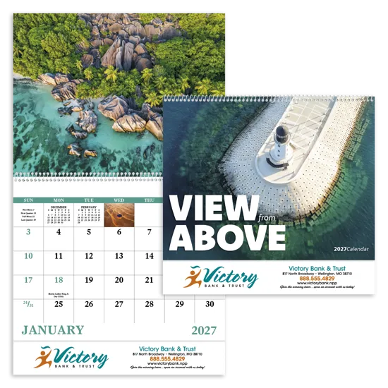 View from Above Spiral Wall Calendar FSC - 18.5 x 11 in