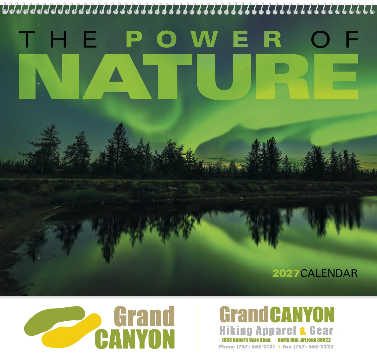 Power of Nature Spiral Wall Calendar FSC Paper - 18.5 x 11 in - product view 2