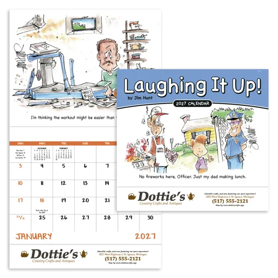 Humor Wall Calendar Stapled FSC Gloss Paper - 19 x 11 in
