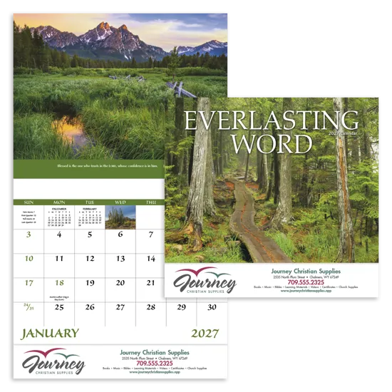 Everlasting Word Wall Calendar Stapled FSC Paper - 19 x 11 in