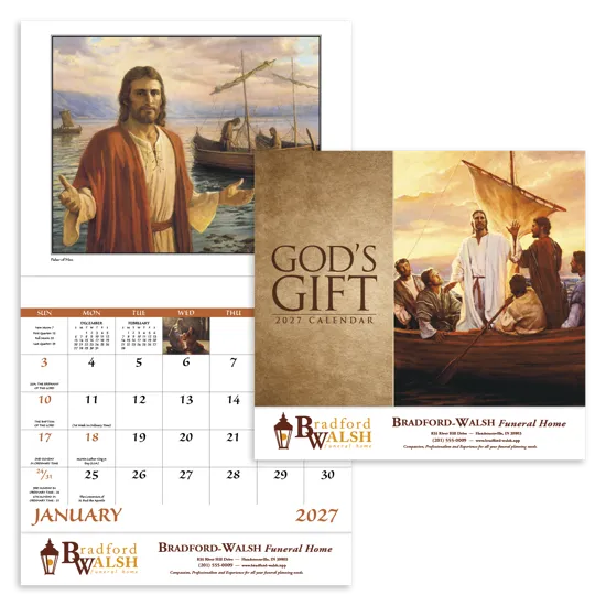 God's Gift Wall Calendar Stapled FSC Paper - 19 x 11 in