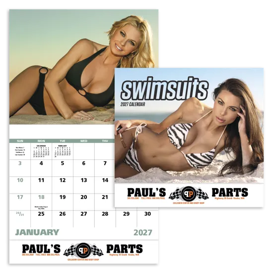 Swimsuits Wall Calendar Stapled FSC Paper - 19 x 11 in