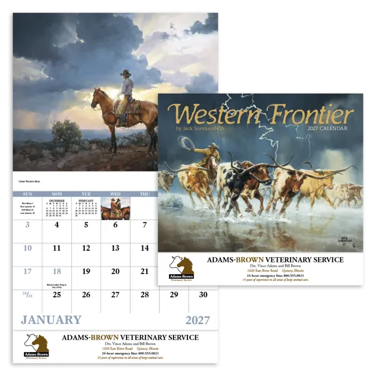 Western Frontier Wall Calendar Stapled FSC Paper - 19 x 11 in