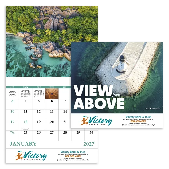 Aerial Photography Wall Calendar Stapled FSC - 18.5 x 11 in