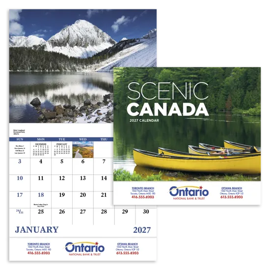 Canadian Landscapes Wall Calendar Stapled FSC - 19 x 11 in