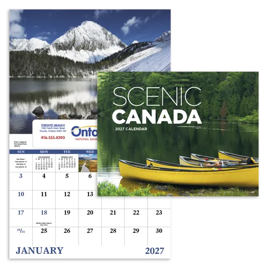 Scenic Canada Window Calendar FSC Gloss Paper - 17.25 x 11 in