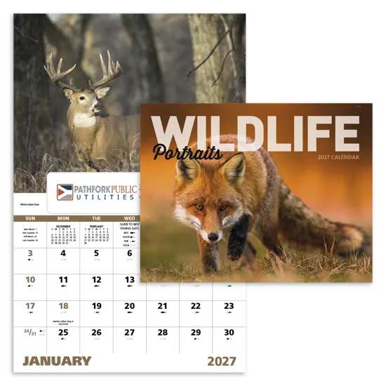 Wildlife Portraits Window Calendar North America - 17.25 x 11 in