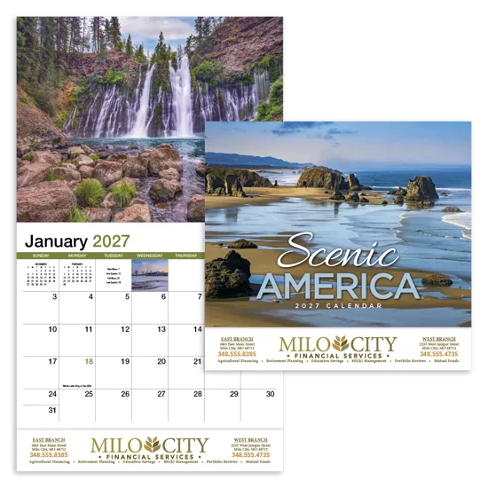 Scenic America Appointment Calendar Stapled FSC - 19 x 11 in