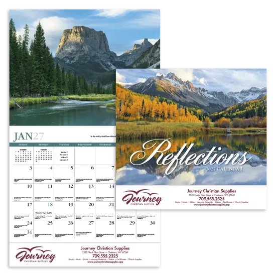 Religious Wall Calendar Bible Verses Stapled - 19 x 11 in