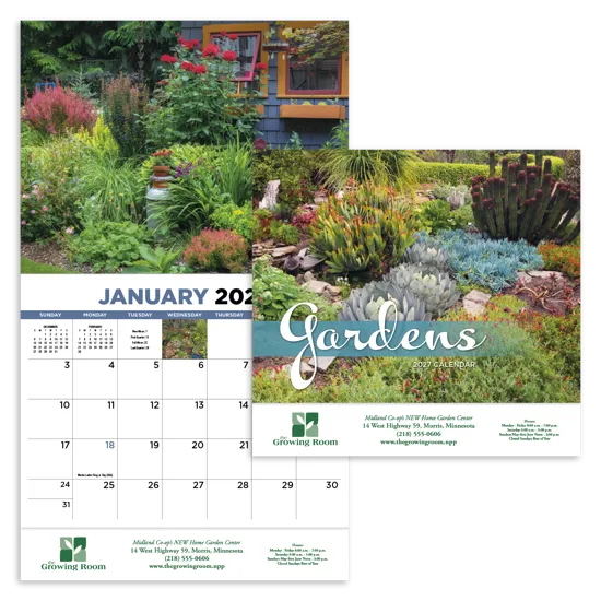 Garden Photography Wall Calendar Stapled FSC - 19 x 11 in