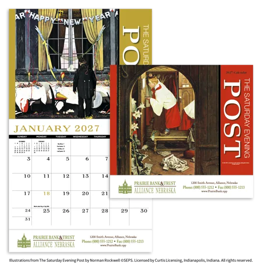 Saturday Evening Post Wall Calendar Vintage - 19 x 11 in
