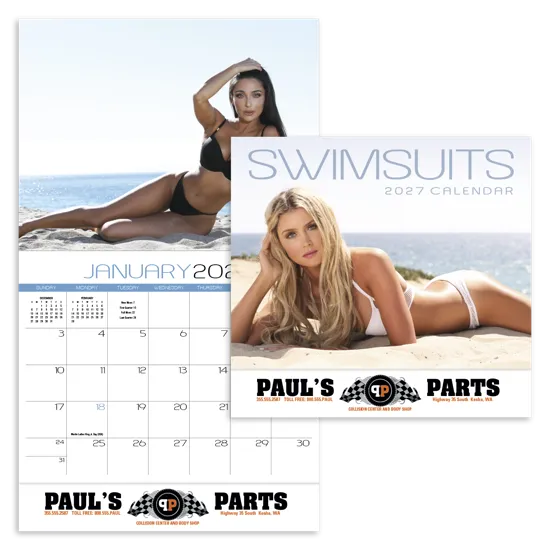Swimsuits Wall Calendar Stapled FSC Paper - 19 x 11 in