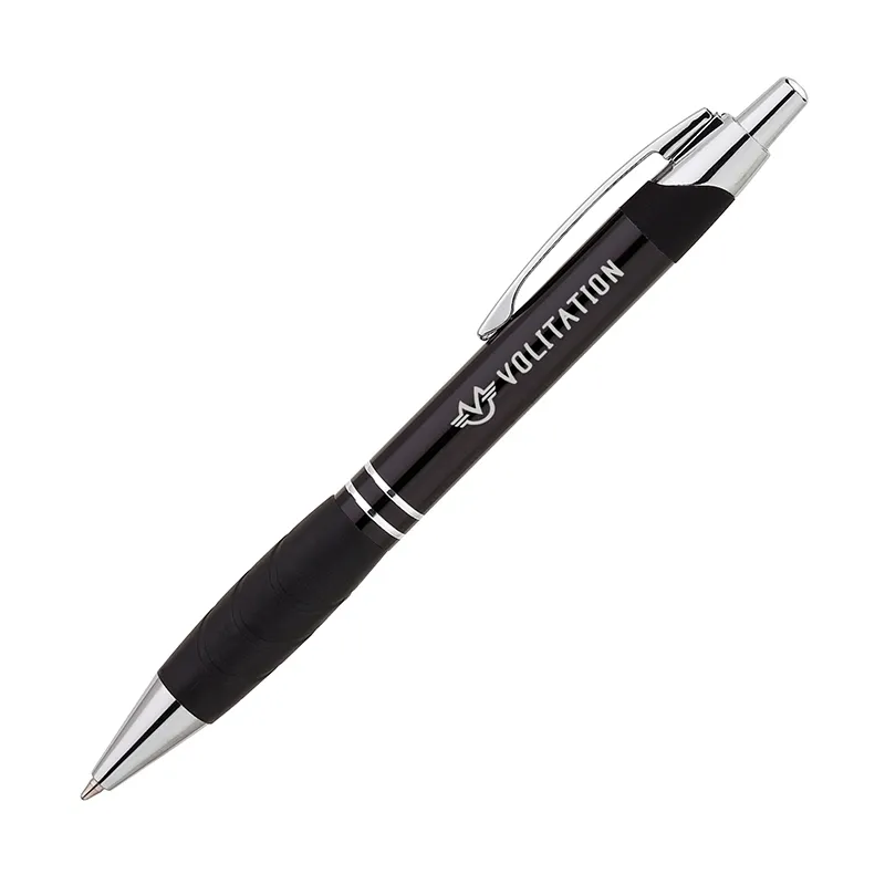 Ballpoint Pen Aluminum Plunge Action Rubber Grip - 5.4 in