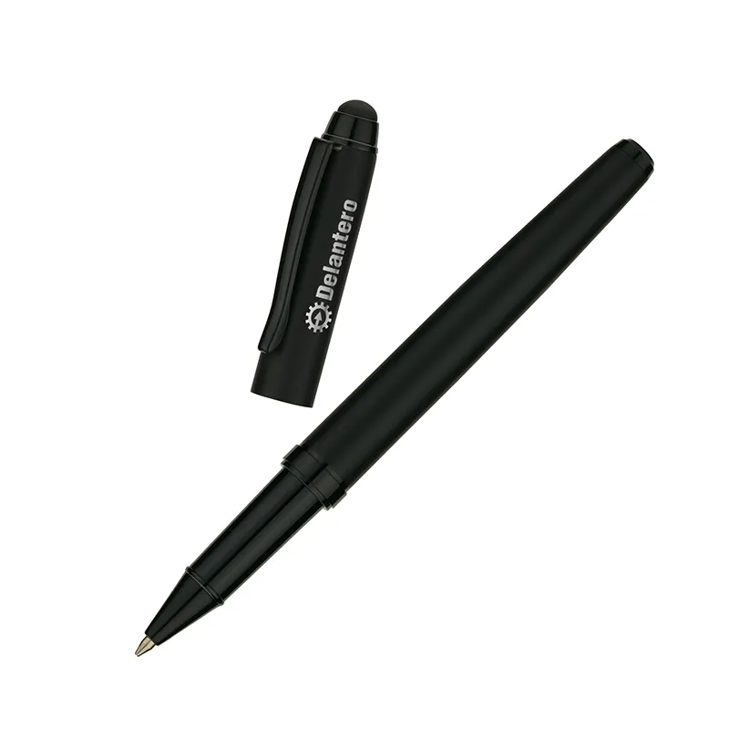Rollerball Pen with Stylus Steel Brass Matte Black - 5.6 in