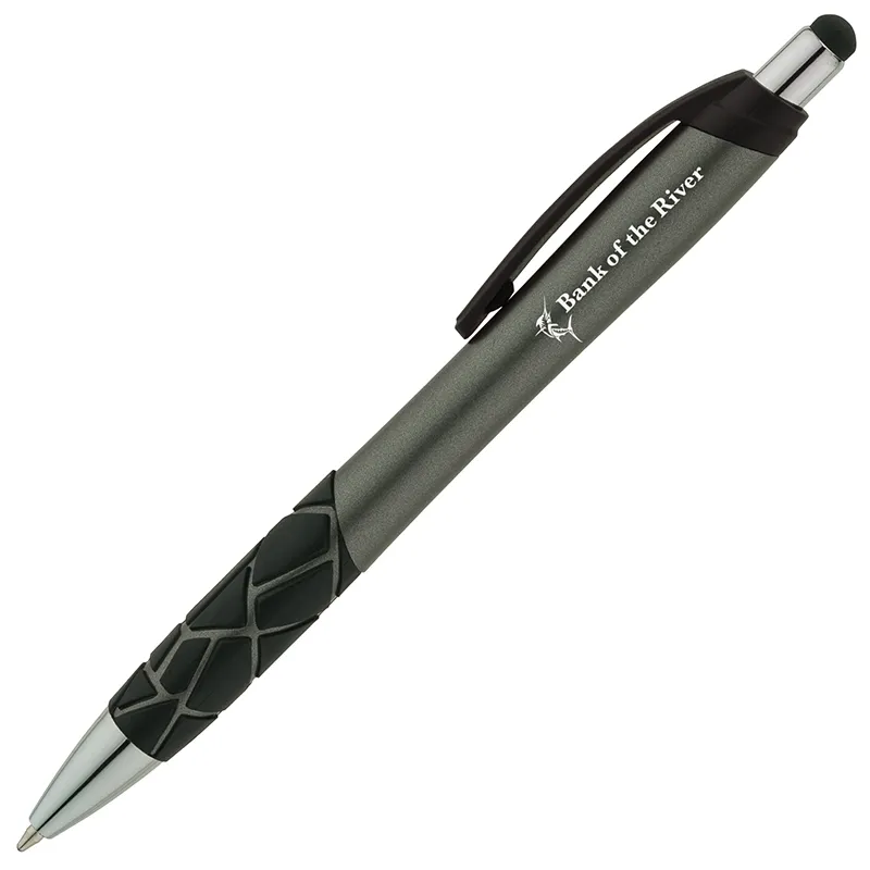 Ballpoint Pen Stylus Geometric Pattern Rubber Grip