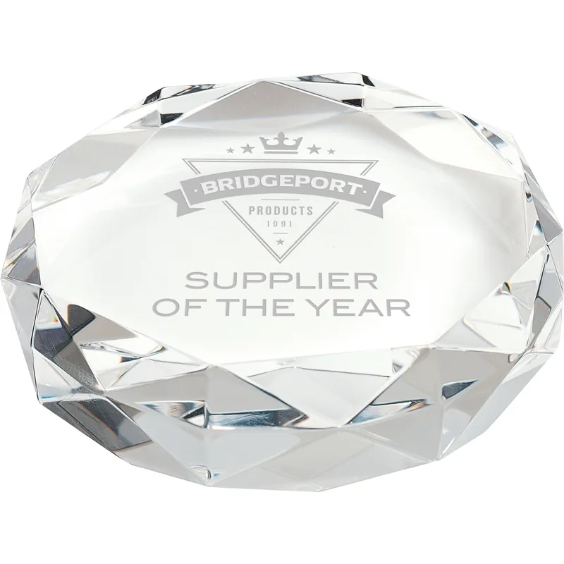 Rimini Gem Cut Crystal Paperweight - product view 1
