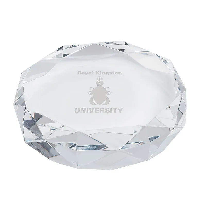 Crystal Paperweight Gem Cut Octagon Face - 2.75 in - product view 7