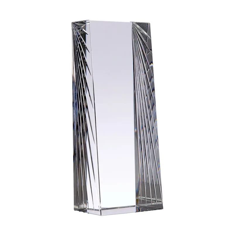Crystal Award Polygon Tower with Laser Cut Edges - 8 in - product view 2