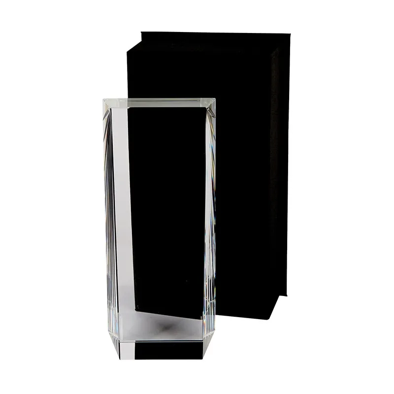Crystal Award Polygon Tower with Laser Cut Edges - 8 in - product view 3