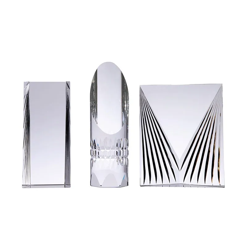 Crystal Award Polygon Tower with Laser Cut Edges - 8 in - product view 4