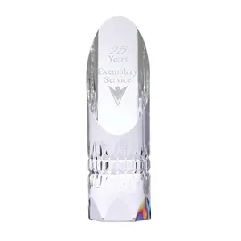 Crystal Trophy Cylindrical Slanted Top - 10 in