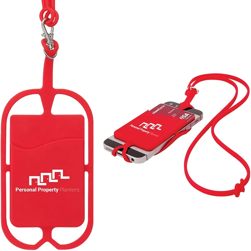 Phone Lanyard Silicone Integrated Wallet - 16 in