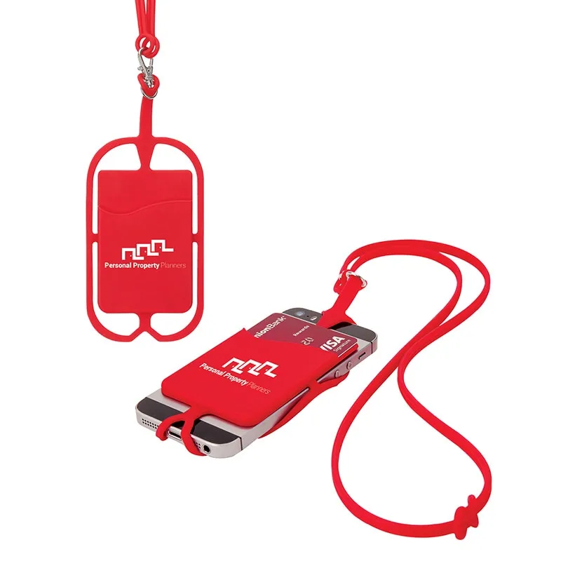 Phone Lanyard Silicone Integrated Wallet - 16 in - product view 3