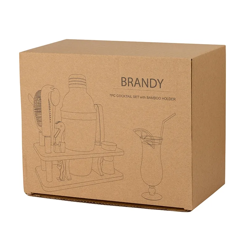 Cocktail Set 7-Piece Bamboo Holder Steel Tools - 19 oz - product view 6