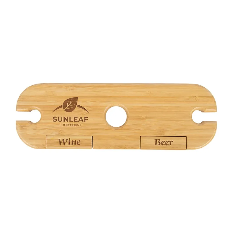 Bamboo Wine Caddy with Bottle Opener - 3 Piece