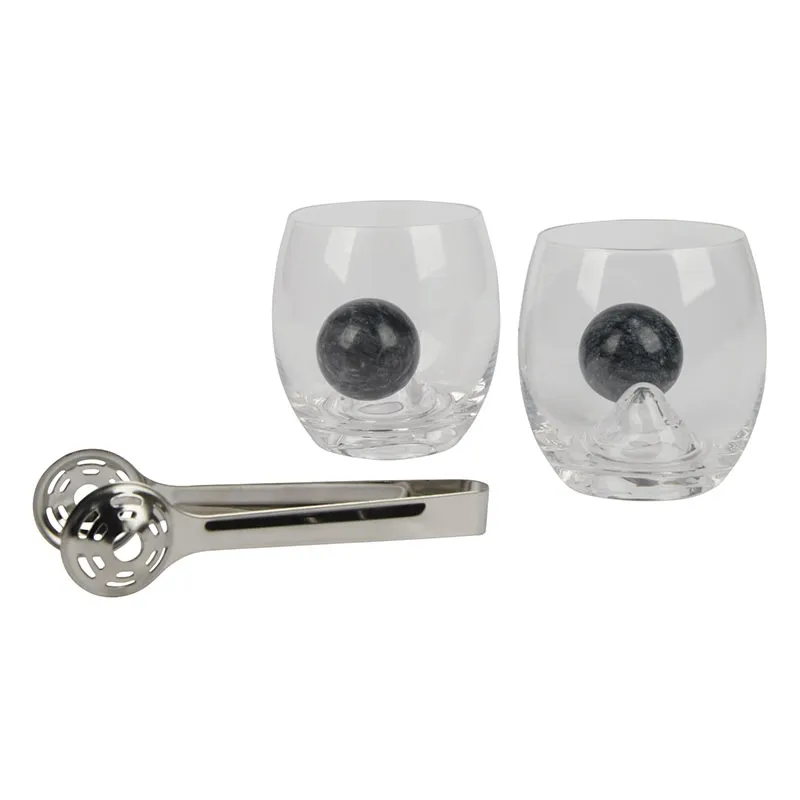 Whiskey Glasses Set with Steel Stones - 5 Piece - product view 5