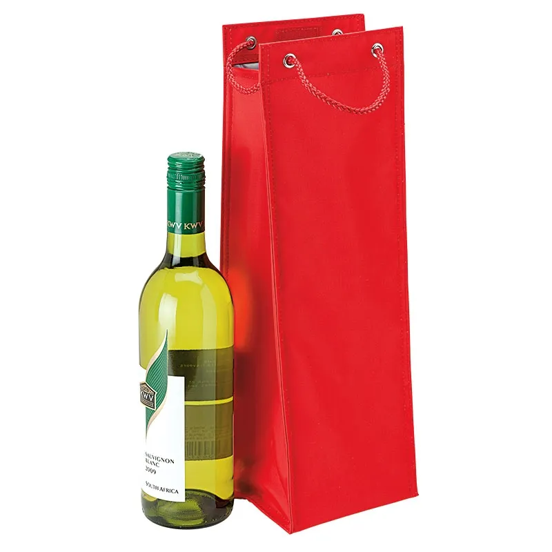 Insulated Wine Carrier with Rope Handles - 420D - product view 8