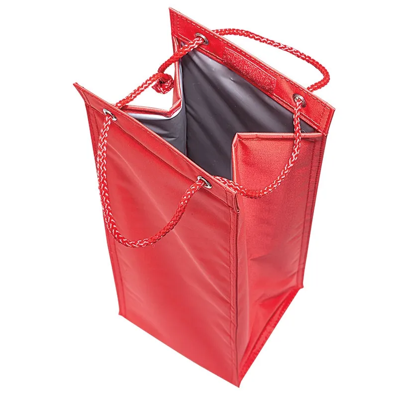 Insulated Wine Carrier with Rope Handles - 420D - product view 9