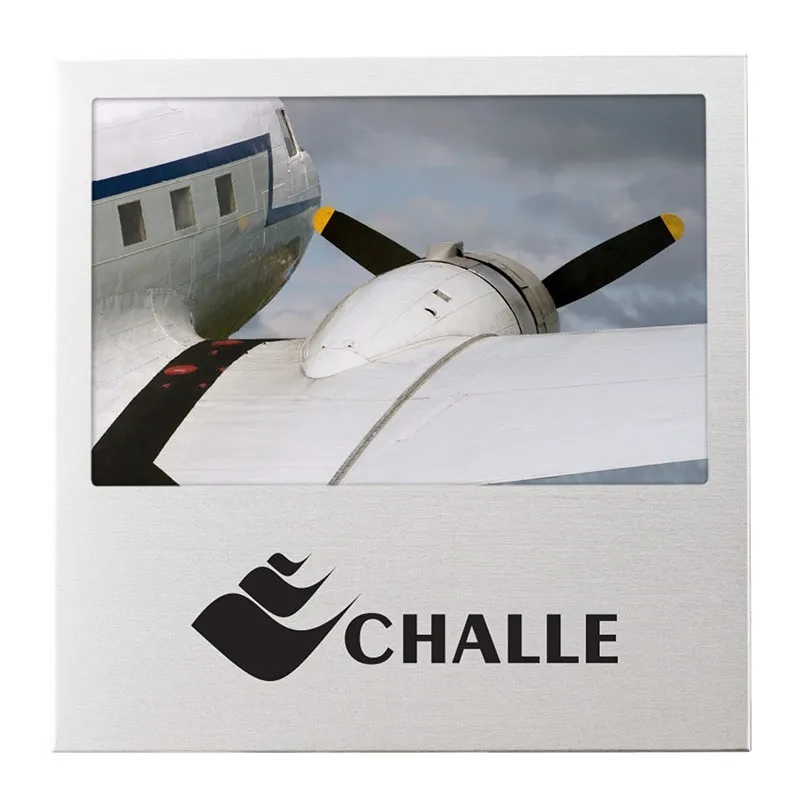 Photo Frame Brushed Aluminum Dropped Bottom - 6 x 4 in