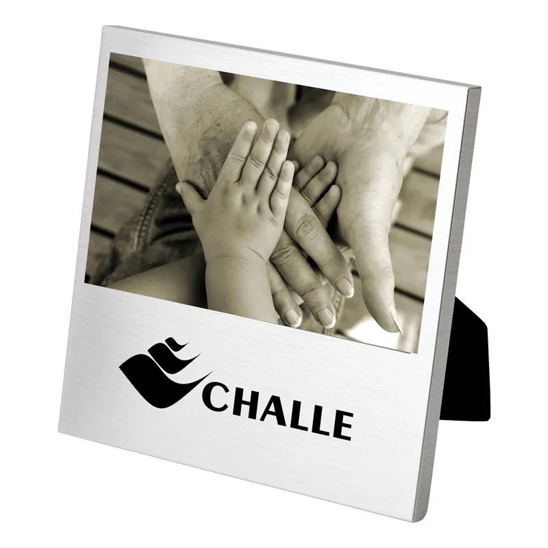 Photo Frame Brushed Aluminum Dropped Bottom - 6 x 4 in - product view 3