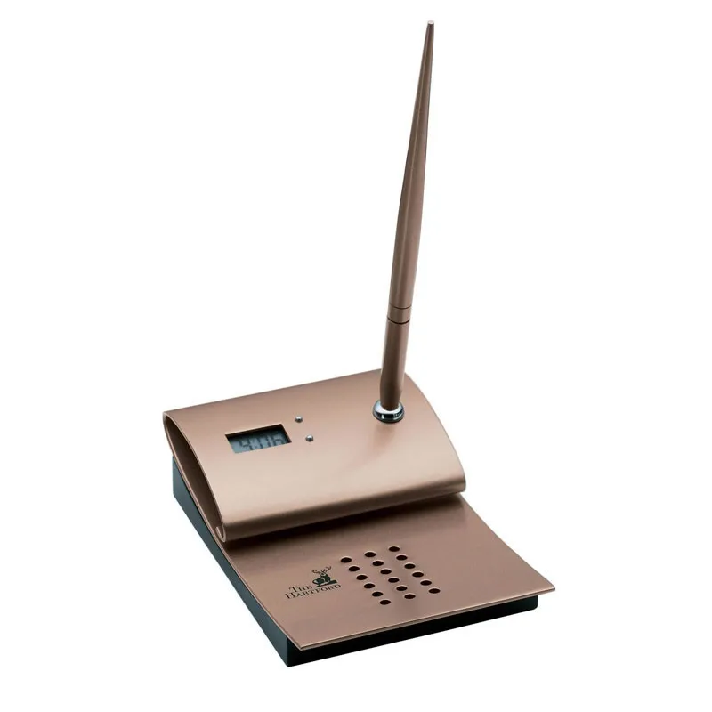 Digital Clock Pen Stand Metal Desktop Organizer - product view 2