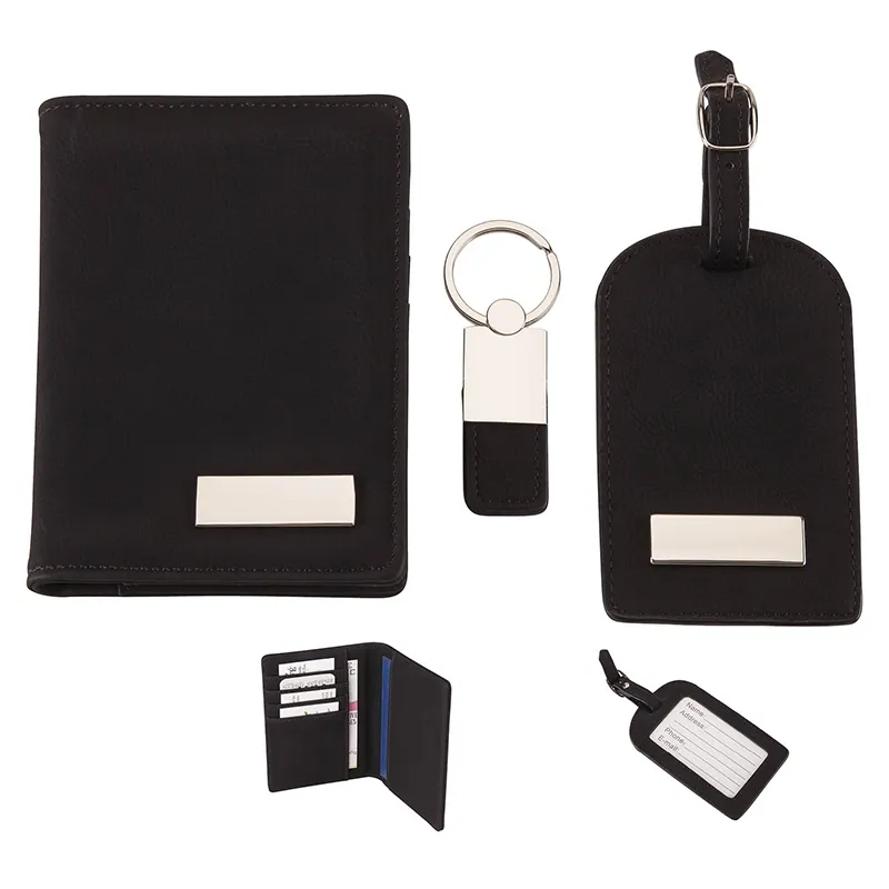 Travel Gift Set Leatherette Passport Holder Luggage Tag