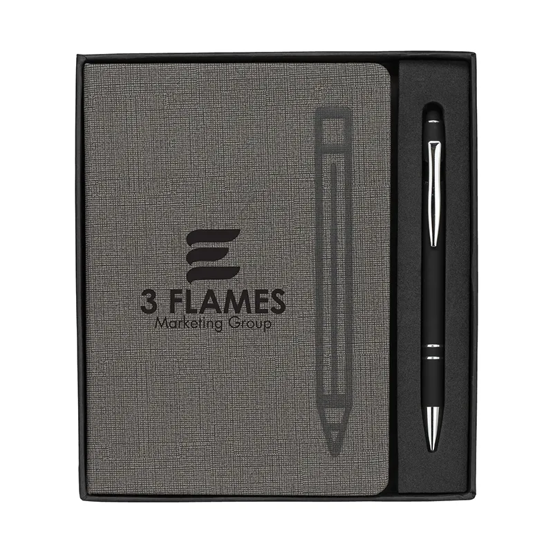 Journal Gift Set Magnetic Grey Cover with Stylus Pen