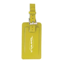 Luggage Tag Leather with Metal Buckle - 6.13 x 2.25 in