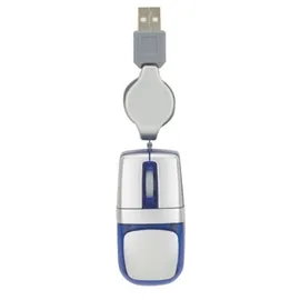 Travel Mouse Optical with Retractable USB Cable - 2.25 x 1.13 in