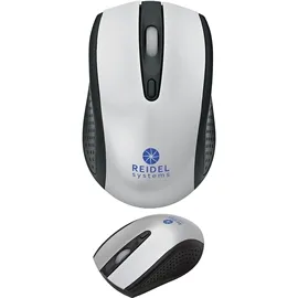 Wireless Mouse 3-Button with USB Receiver - 2.25 x 3.13 in